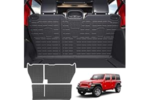 powoq Backrest Mat Compatible with 2018-2024 Jeep Wrangler JL Unlimited 4 Door Back Seat Protector TPE Cargo Mat Replacement for 18-24 Jeep Wrangler JL 4X4 Accessories(Fit 18-24 JL 4X4, Backrest Mat)