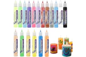 Candle Painting Kit, 18 Colors Candle Paint, Wax Pens For Candles, DIY Halloween Christmas Crafts Holiday Party Art Supplies