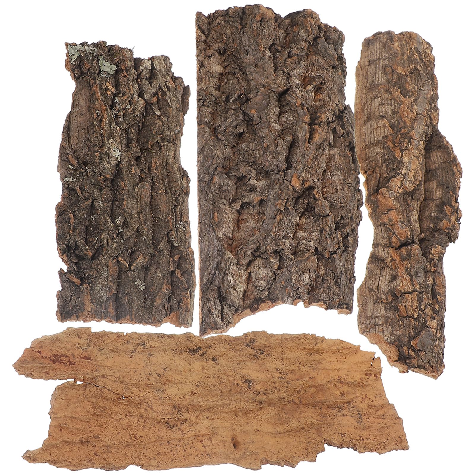 Photo 1 of 4Pcs Cork Bark for Reptiles: Climbing Bark Reptile Hide Terrarium Decor Lizards Tank Accessories Driftwood for Aquarium Hideout for Fish Cave, Small Turtles, Random Shapes