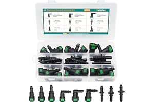 DEKIPHOX 30pcs Assorted Fuel Line Quick Connector Set, Fuel Line Repair Kit Hose Release Connect Fittings SAE 7.89mm 9.49mm 9.89mm to ID 8mm