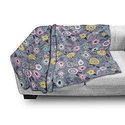 Ambesonne Abstract Throw Blanket, Doodled Drawn