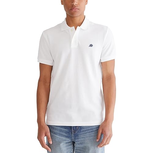 AEROPOSTALE Men's Polo, Bleach, X-Small