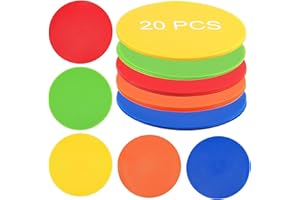 HOIGON 20 PCS 9 Inches Sports Spot Markers, 5 Colors Flat Agility Markers Non Slip Rubber Circles Floor Dots Training Markers