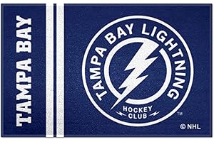 FANMATS 19277 Tampa Bay Lightning Starter Mat Accent Rug - 19in. x 30in. | Sports Fan Home Decor Rug and Tailgating Mat Uniform Design