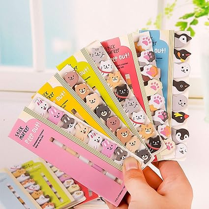 Amazon Cuhawudba 可愛いdiyメモ帳 紙の便箋 アニメーションの動物は熊や犬やブタや猫やペンギンなどのオフィス文房具 1包みは8つ含む 付箋 文房具 オフィス用品