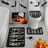 Britimes Bathroom Rug Set of 3, Small Bath Mats, Skul lHalloween | Skeletons Funny No Silp Washable Cover Floor Rug Decorations for Kitchen Bathroom