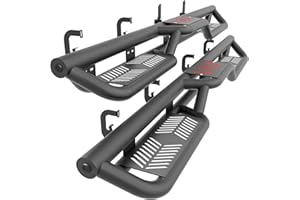 YZONA Crew Cab Running Boards Side Steps Compatible for 2007-2018 Chevy Silverado & GMC Sierra 1500, 2007-2019 Chevrolet Silverado & GMC Sierra 2500 HD 3500 HD CrewCab Nerf Bar, Two Stairs Design