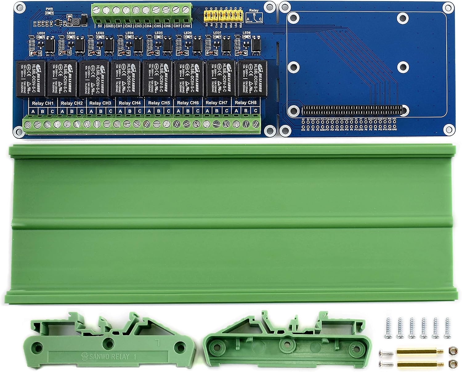 Waveshare RPi Relay Board(B) with 8-ch Relay, RPi Power, 40PIN GPIO, Compatible with Raspberry Pi, Jetson Nano - Image 4