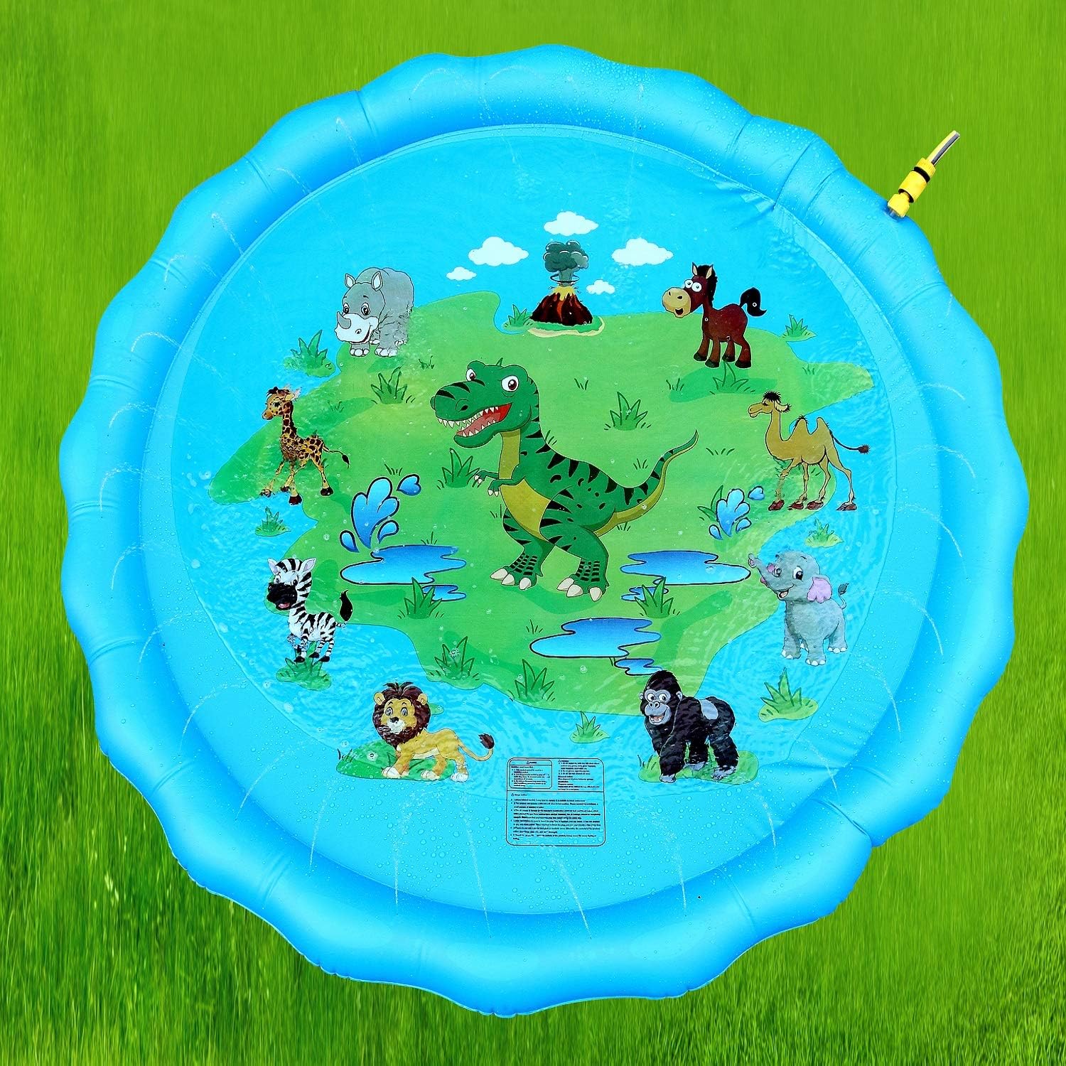 Win SPORTS 68 Inch Inflatable Water Sprinkler- Splash Pad,Summer Outdoor Games Water Mat Toys,Kiddie Baby Wading Swimming Pool for Learning-Fun Backyard Fountain Play Mat: Toys & Games