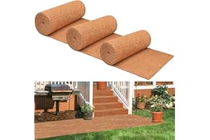 Halatool 3 Pack 16 x 80 x 0.28 in Thickened No-Slip Ice and Snow Carpet Natural Coconut Fiber Roll Snow Melting Mats Outdoor for Front Door Stairs Porch