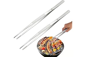 Kitchen Stainless Steel Tweezers Tongs 2PCS set for Thickened Food Cooking, Hand-Grabbing Cake Barbecue Steak, Hotel Kitchen 