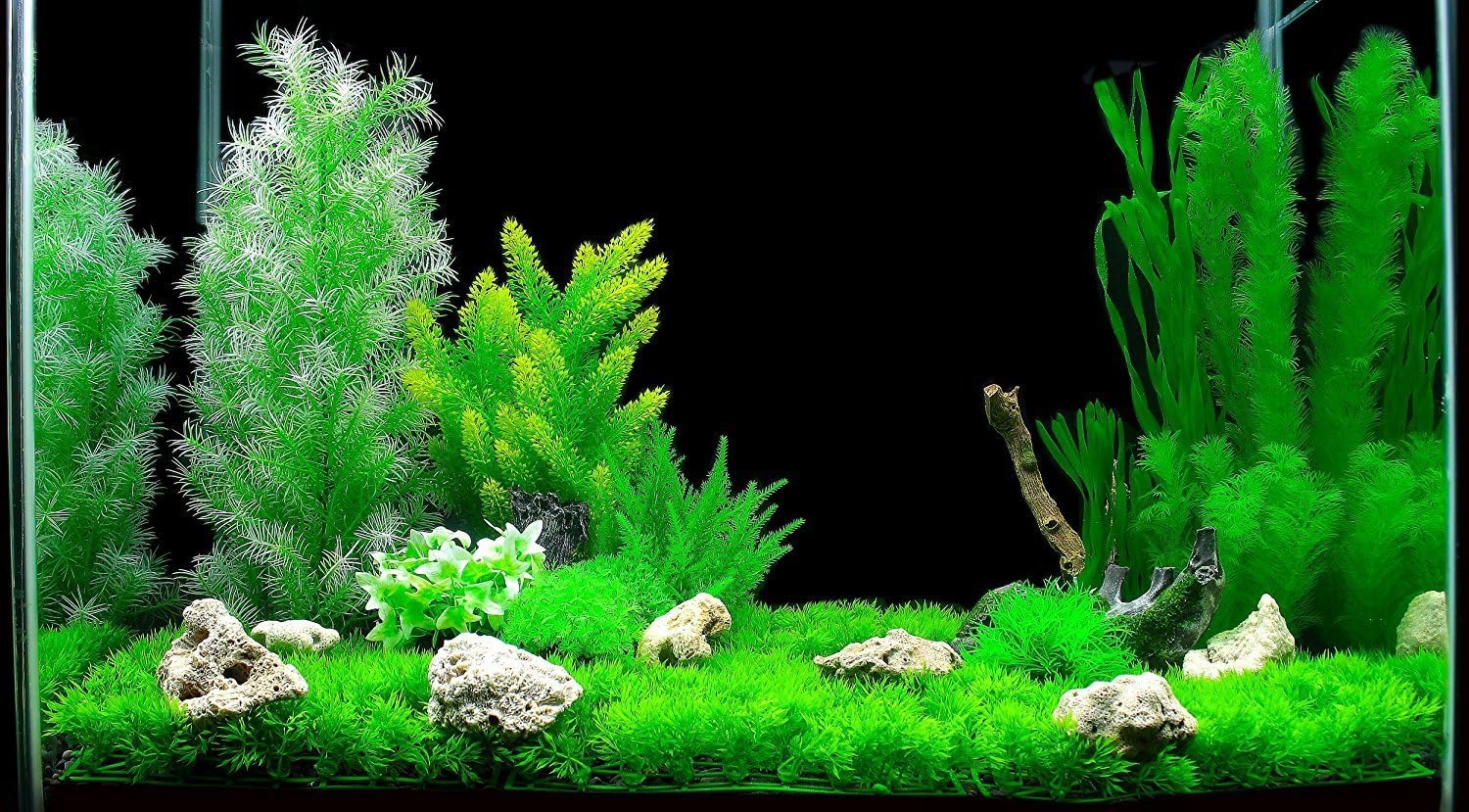 ZAZALUM Artificial Aquarium Plastic Plants Premium Quality Emulational Underwater Grass Aquatic Plant Ornament, Home DIY Decorations Set for Fish Tank|Assorted Color|3 to 25 inches|12 to 17 Pcs