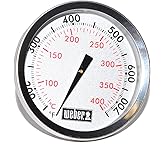 Weber Replacement Thermometer 67088, Center Mount, 2-3/8" Diameter