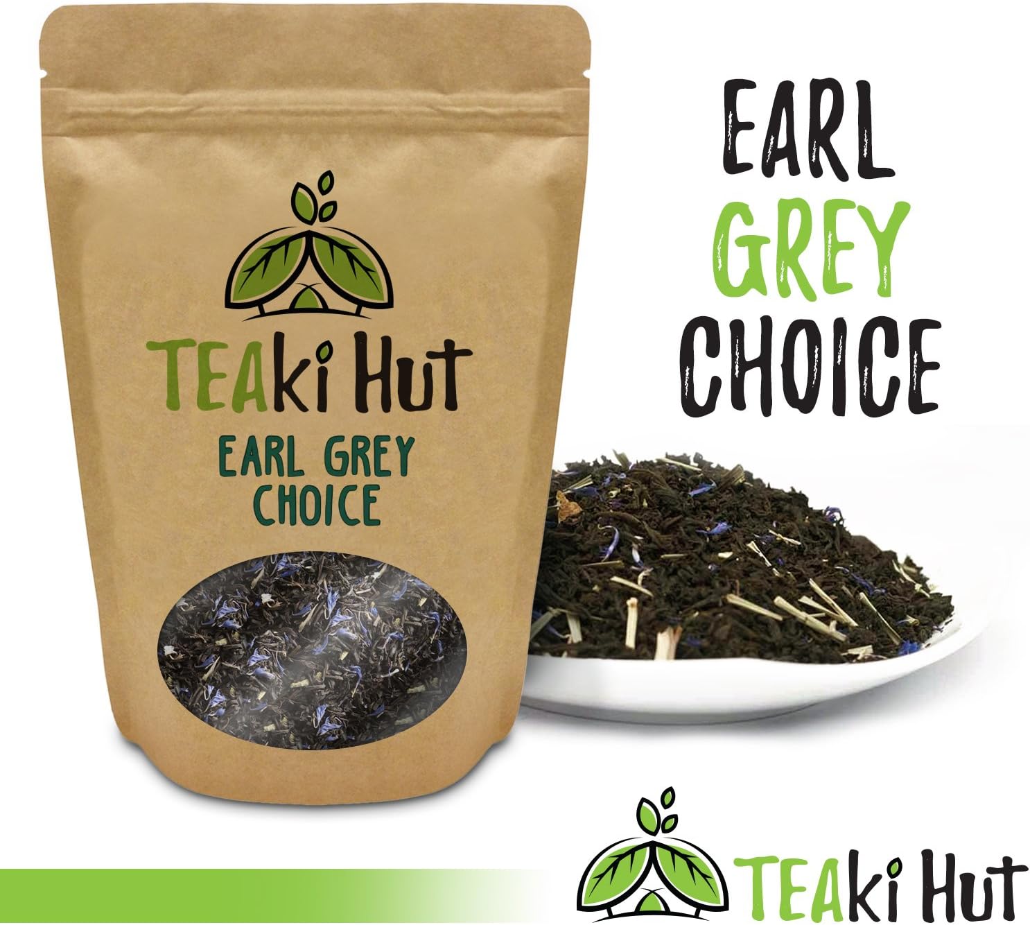 Organic Earl Grey Choice Loose Leaf Tea 6 oz (90 Servings) : 3-Time Award Winning Loose Leaf Black Tea – Hand-Blended, High-Grown Organic Black Tea – An Invigorating Tea for All Occasions