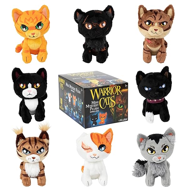 WARRIOR CATS MINI MYSTERY PLUSH, SERIES 1, BOOK SERIES, MYSTERY PLUSH BOX, BLIND BOX, 1 OF 8 POSSIBLE, OFFICIAL MERCH