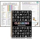 Adhd Cleaning Planner for Adults Women, Cleaning Schedule and Checklist Organizer, Household Cleaning Planner with Daily/Weekly/Monthly Task,for Home, Family Cleaning Tasks, DIY Home Improvement - Black