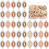 BENBO 36Pcs Alloy Enamel Virgin Mary Charms, Mix Color Enamel Inlay Rhinestones Our Lady Link Miraculous Medal Floral Rosary Centerpiece Crucifix Connection with Box