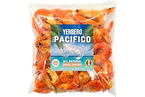 Yerbero - All Natural Dried Shrimp From The Pacific 8 oz (223g) - Camaron Seco 100% Naturales del Pacifico. Not Extra Salty, Medium Size. (8 Oz)