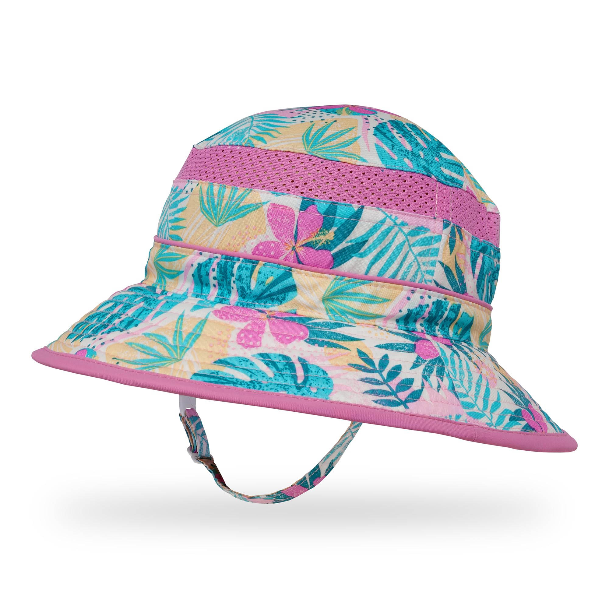 Sunday Afternoons Kids' Fun Bucket Hat, Pink Tropical, Small Image