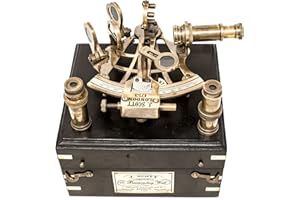 A S HANDICRAFTS Maritime Antiques Marine Captain Sextant Working Astrolabe Instrument Ship Sextant Marine Pirate Gift with Box
