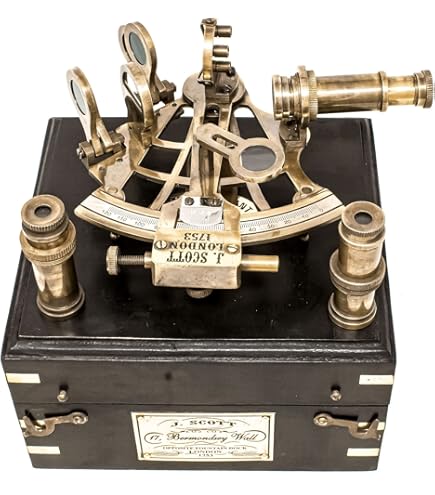 Sextant Marine En Laiton – Reproduction Vintage, Fonctionnel, Collection