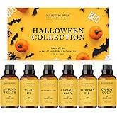 MAJESTIC PURE Essential Oil Blends Gift Set, 100% Pure & Natural Halloween Collection - Autumn Wreath, Pumpkin Pie, Candy Corn, Marshmallow, Night Air, Caramel Corn - 2 Fl oz