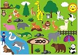 WATINC Felt Zoo Animal Story Board Set 3.5Ft 42Pcs Preschool Learning