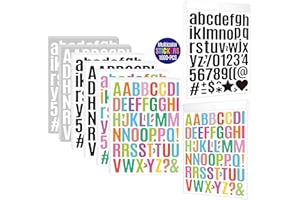 SACDRL 30 Sheets Letter Stickers, 1600 Alphabet Stickers,1 inch Vinyl Self-Adhesive Sticker Letters, Black Alphabets ABC Stickers, for DIY Mailbox House Numbers, Scrapbooking Embellishments & Decorations(HT)