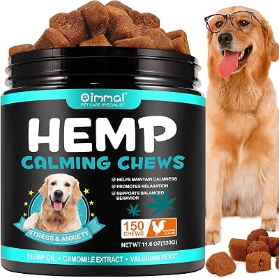 IFUDOIT Dog Calming Treats 150 Count Hemp Melatonin for Dogs Anxiety