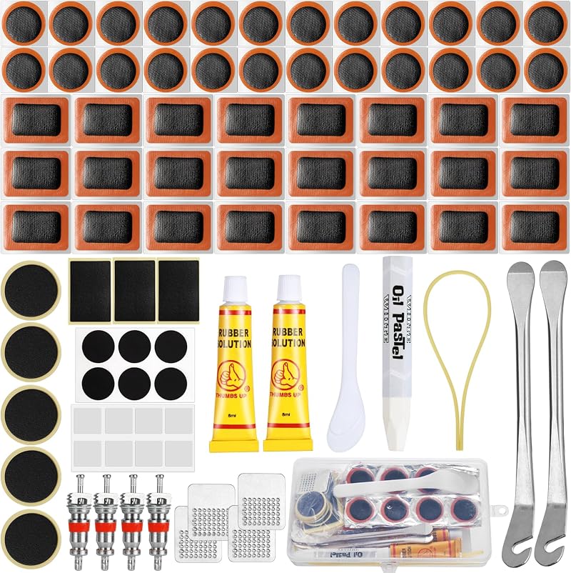 Nadinsta 85Pcs Puncture Repair Kit for Bike Tire Portable Storage Box