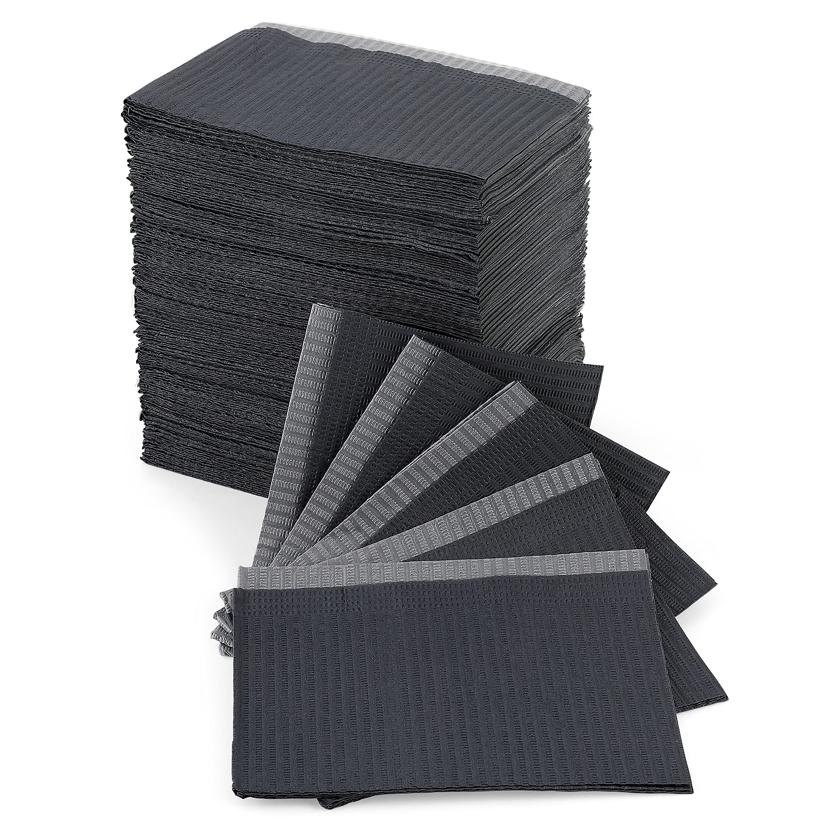 Annhua 125 PCS Dental Bibs Disposable Dentist Bib, Tattoo Bib Waterproof Patient Bibs Black for Tattoos, Clinics, and Feeding - 13" ×18"