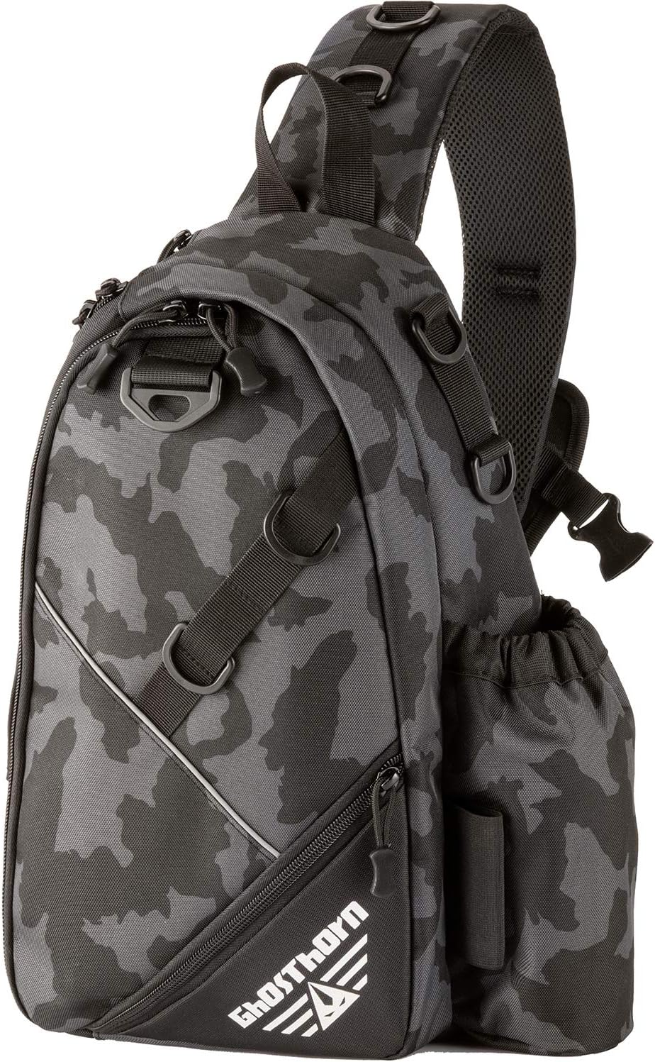 Ghosthorn Fishing Tackle Bag with Rod Holder Tackle Box Storage Backpack Fishing Gear Sling Pack Outdoor Shoulder Fishing Bag for Saltwater and Freshwater Standard Incognito Camouflage : Sports & Outdoors