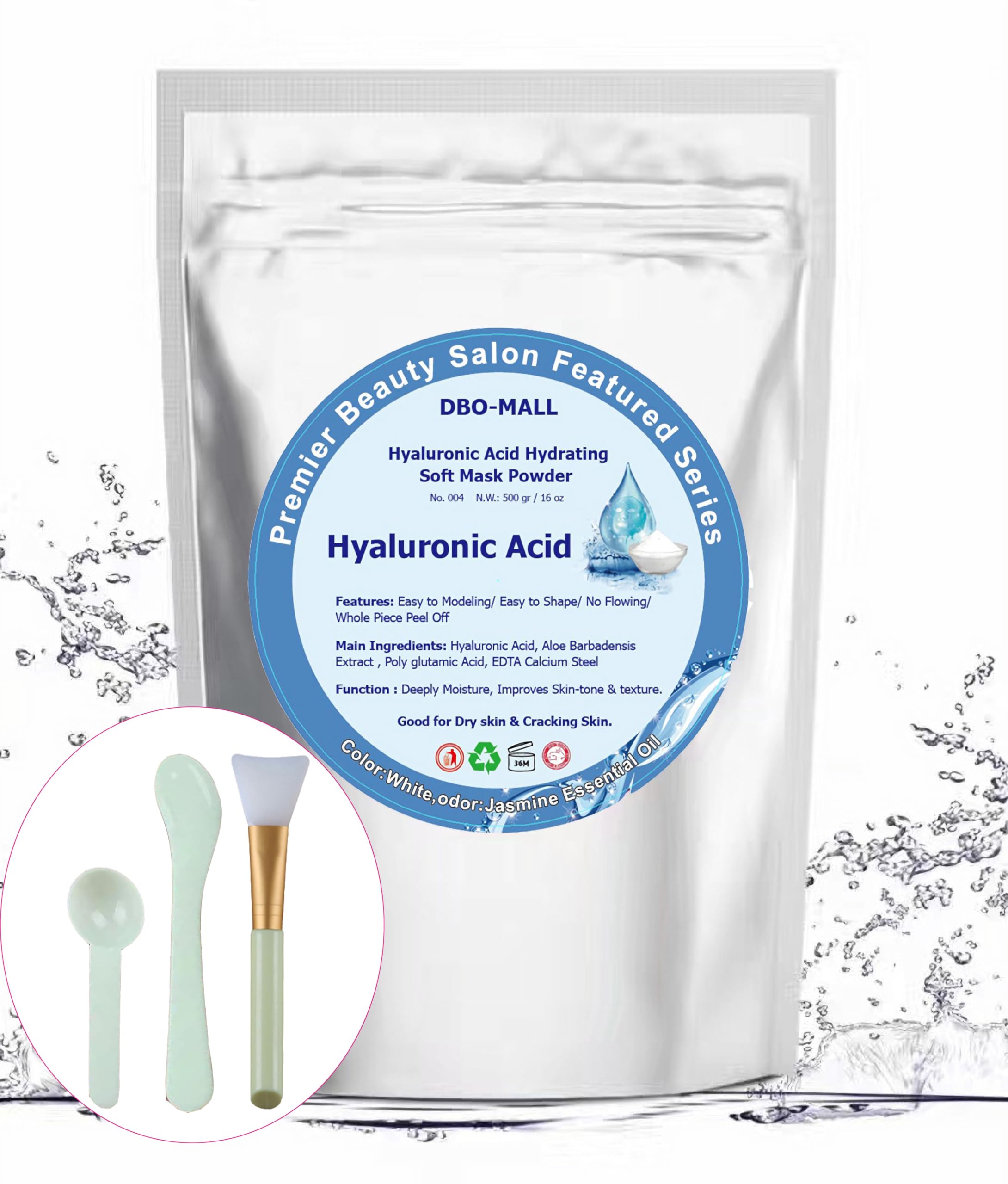 Hydro Jelly Peel Off Face Mask,500g Hyalronic Acid Modeling Soft Powder, Both Beauty Salon Professional SPA & DIY Moisture Mask/Clay/Mud For Skincare Treatment.