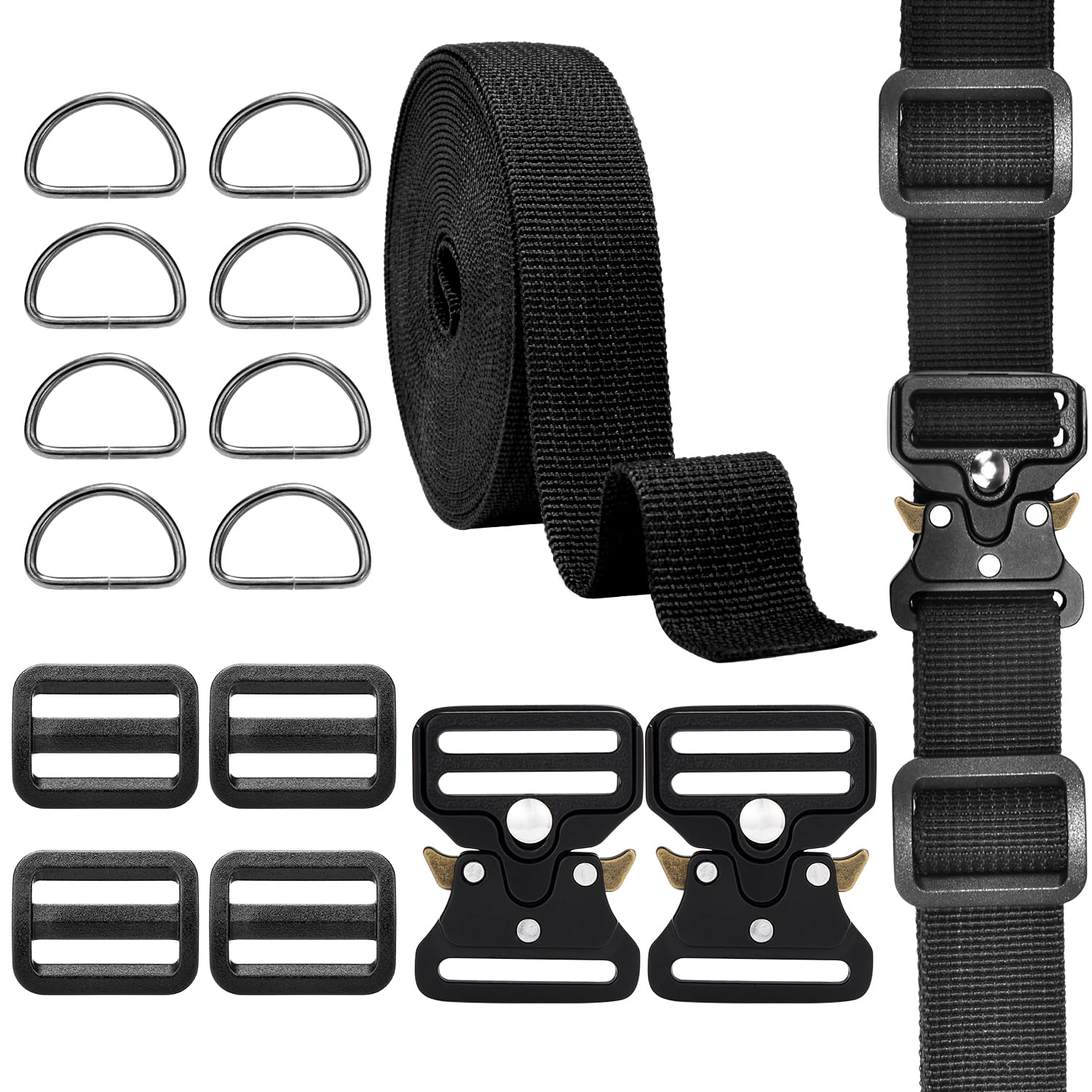 CooBigo 2 Sets Tactical Buckle Strap Kit, 1 Inch