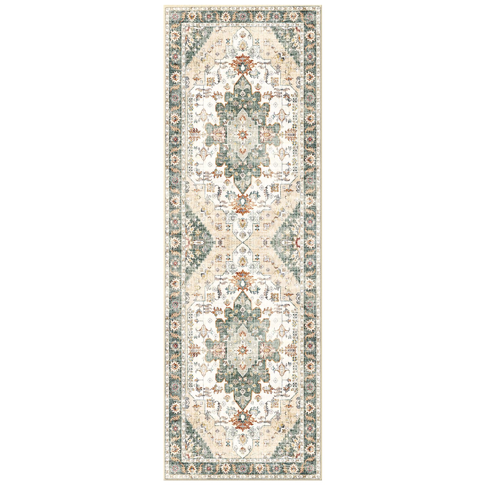 Roseek Rug Runners for Hallways Non Slip 2x6, Kitchen Rugs with Rubber Backing, Washable Vintage, Boho Area Rug for Living Room, Low Pile Distressed Rugs Carpet Runners for Bedroom, Entryway, Laundry