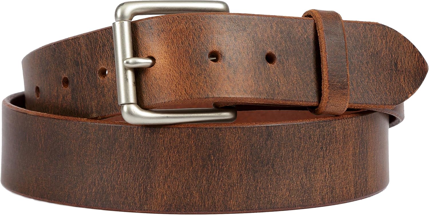 Distressed Leather Belt, Worn Leather Look, 100 Full Grain Leather 11