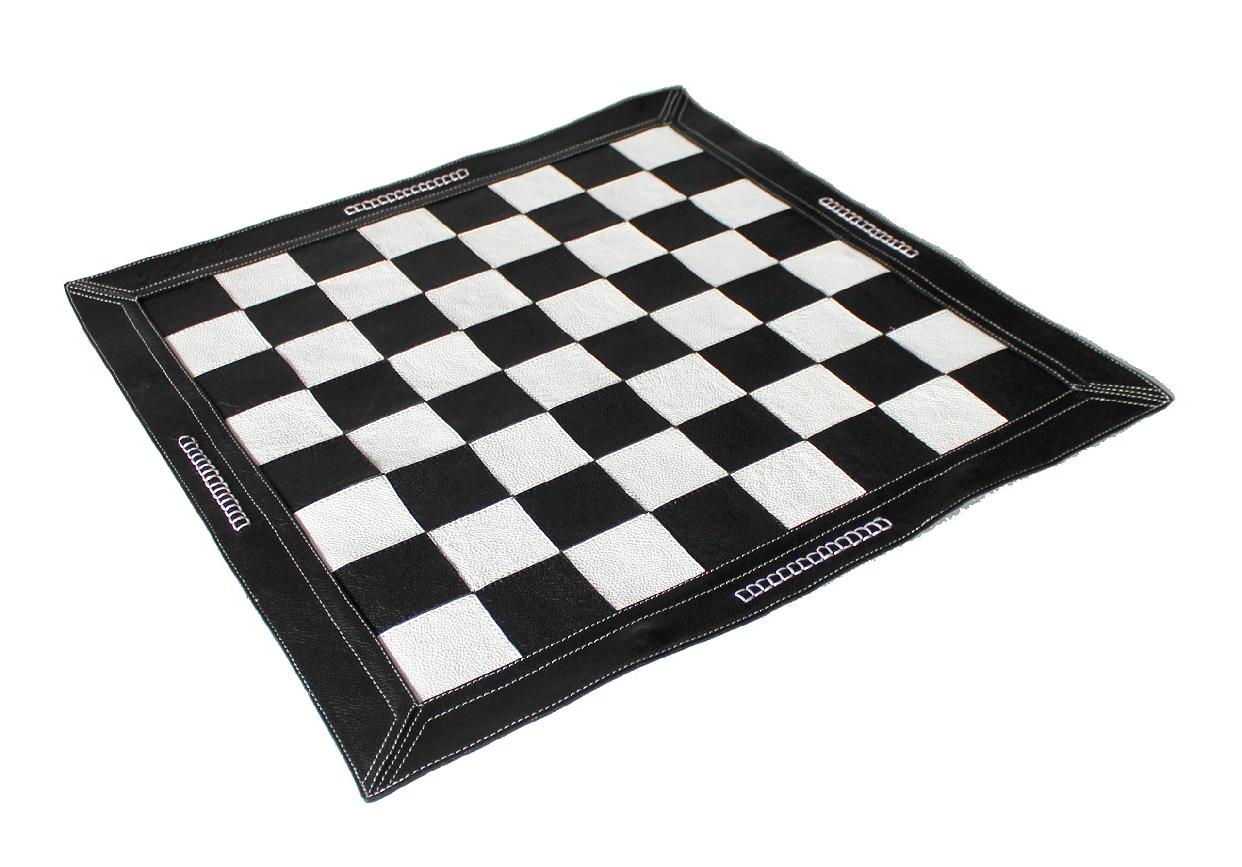 Stonkraft 19" x 19" Genuine Leather Chess - Black Colour | Roll-up Chess | Tournament Chess