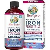 MaryRuth Organics | Liquid Iron Supplement Prenatal & Postnatal for Pregnant & Lactating | Iron Deficiency | Immune Support | Sugar/Gluten Free | Vegan | Non-GMO | 15.22 Fl Oz