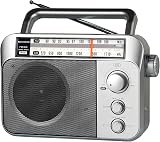 Retekess TR604 Portable Radio FM AM Battery Radio Silver