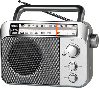 Retekess TR604 Portable Radio FM AM Battery Radio Silver