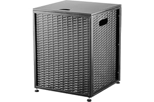 Cecarol Propane Tank Cover Table Hideaway Table for Gas Fire Pits for 20 lbs Propane Tank Outdoor Gas Tank Storage Side Table for Gas Fire Pit Gas Grill Griddle Propane Stoves(Grey)