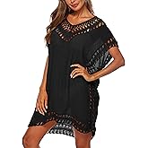 Cysincos Womens Swimsuit Cover Up Hollow Out Swimwear Beach Bathing Suit Bikini Coverups
