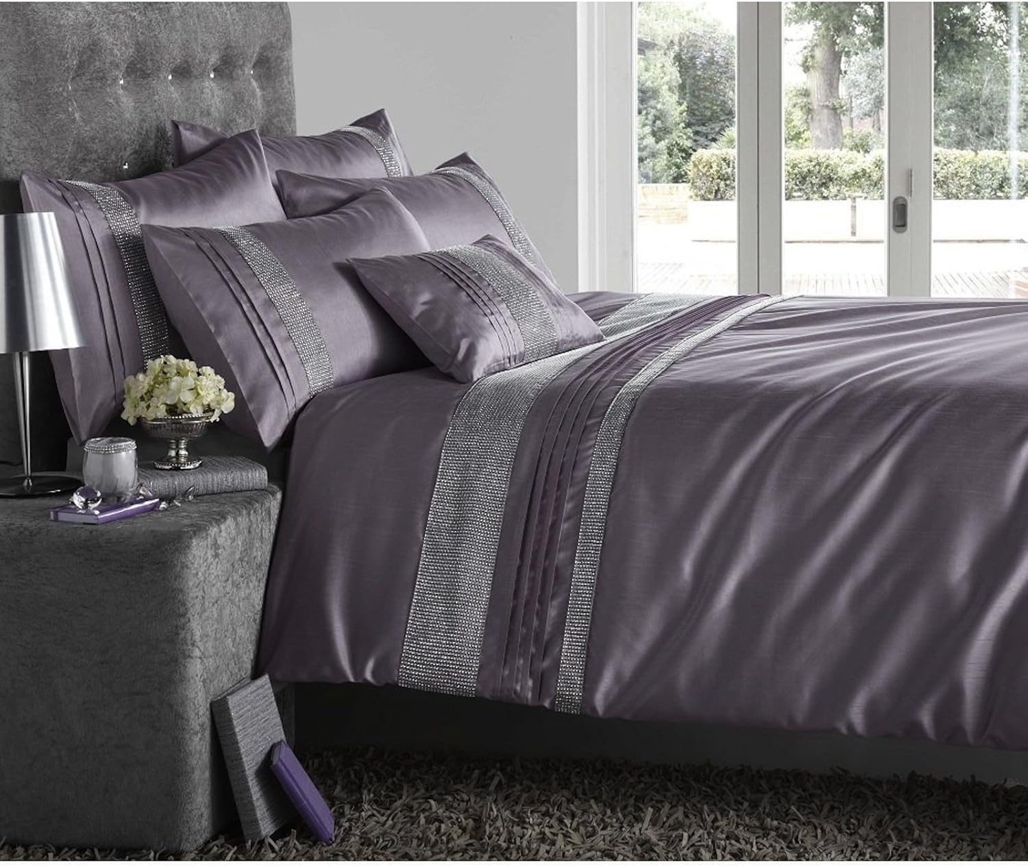Super King Kimberley In Heather Duvet cover set Embellished With