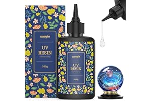Wayin UV Resin-100g Crystal Clear Ultraviolet Curing UV Resin for DIY Jewelry Making, Craft Decoration, Hard Transparent Glue Solar Cure Sunlight Activated Resin for Casting & Coating