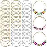 Ptwola 45 Pcs Snake Charm Bracelet Set Stainless Steel Expandable Bangle Bracelets Adjustable Snake Bracelet Chain for Women DIY Jewelry Making Supplies Christmas Birthday Gifts (Gold+Silver)