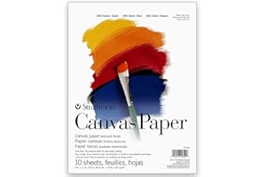 Strathmore 200 Series Canvas Paper, Tape Bound Pad, 9x12 inches, 10 Sheets (115lb/187g) - Artist Paper for Adults and Students - Oil Paint, Acrylic Paint, Mixed Media, Art Journaling