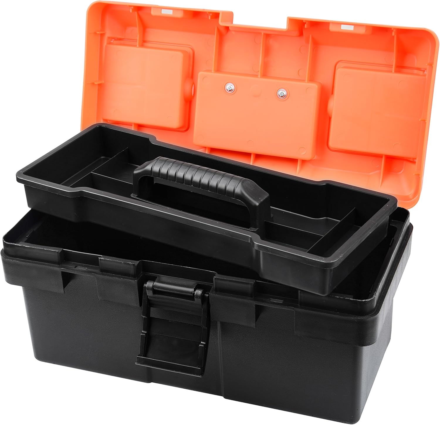 Plastic Tool Box, 14 -inch Portable Tool Box Plastic Toolbox with Removable Tool Tray and Detachable Tool Kit For Craft Storage, Household: Home Improvement