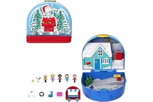 Polly Pocket x Peanuts Collector Compact, Micro Dolls and Playset, 7 Themed Accessories, 4 Iconic Locations, Snoopy & Woodsto