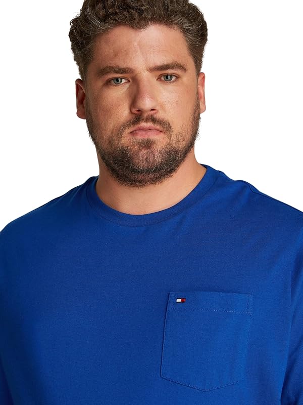 T-Shirt Manches Courtes Homme Essential Solid avec Poche sur la Poitrine, Bleu (Wedge Blue), XXL — photo 3 sur 6