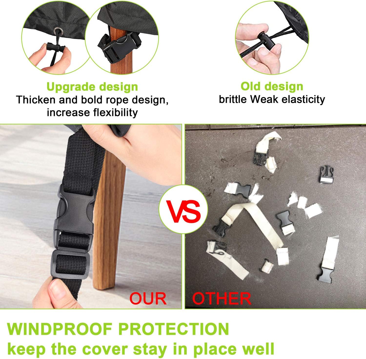 GARDRIT Patio Chair Covers, Heavy Duty Outdoor Chair Covers, 100% Waterproof Chair Covers for Patio Furniture Fits up to 35" W x 38" D x 31" H ,Black: Kitchen & Dining